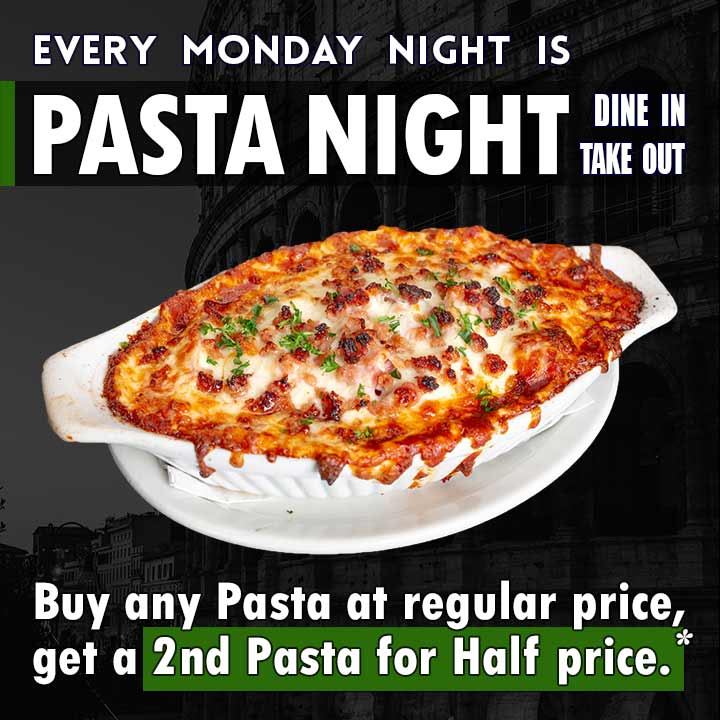 Pasta Monday: Get a 2nd Pasta for Half Price!