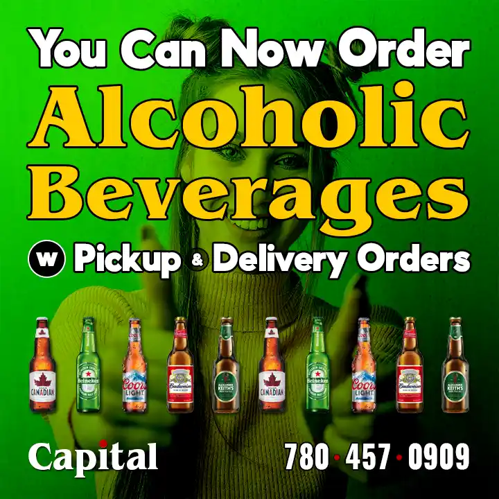 You can order drinks with dinner on pickup and delivery